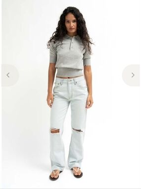RE/DONE 90s High Rise Loose Wide Leg Jeans in Bleach Destroy